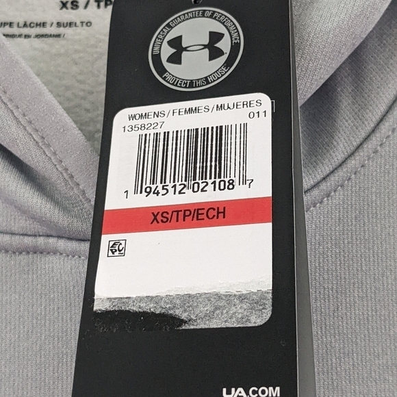 NEW Under Armour Big Logo Loose Fit Gray hoodie Size XS - Picture 4 of 7